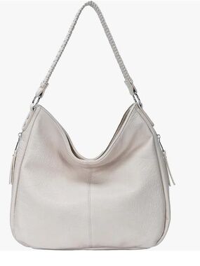 Sasha + Sofi Ravenna Hobo Bag Purse Tote Vegan Leather in the Color Bone